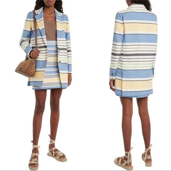 MaxMara | NWT Stallo Striped Cotton Blazer - Size US 4 - Picture 2 of 13